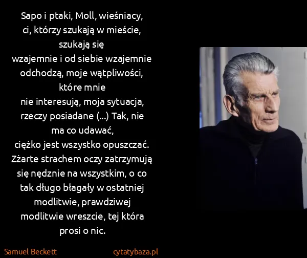 Samuel Beckett: Sapo i ptaki, Moll, wieśniacy, ci, którzy szukają w... Samuel Beckett: Sapo i ptaki, Moll, wieśniacy, ci, którzy szukają w...
