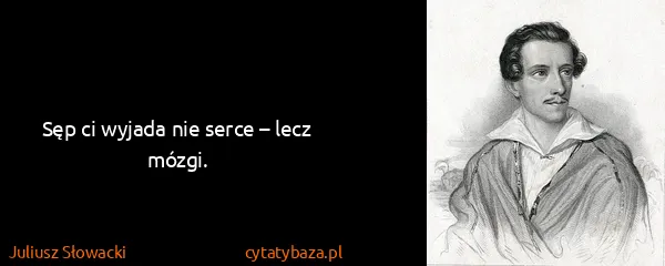Juliusz Słowacki: Sęp ci wyjada nie serce – lecz mózgi.