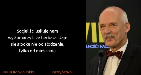 Janusz Korwin-Mikke: Socjaliści usiłują nam wytłumaczyć, że herbata staje się...