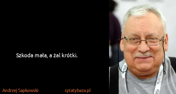 Andrzej Sapkowski: Szkoda mała, a żal krótki.