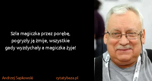 Andrzej Sapkowski: Szła magiczka przez porębę, pogryzły ją żmije, wszystkie...