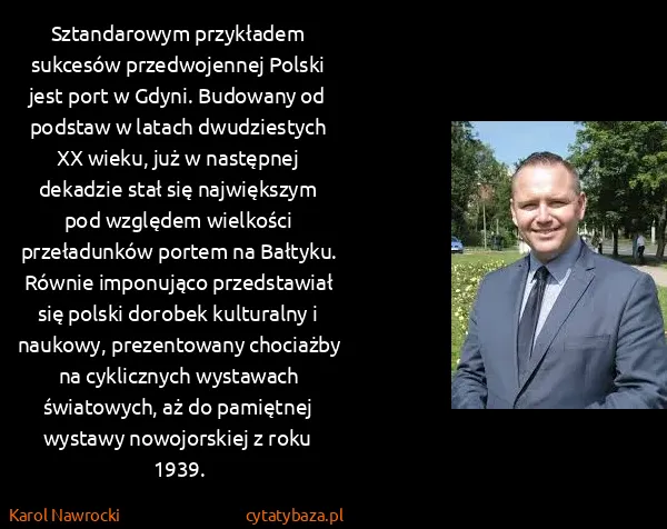 Karol Nawrocki: Sztandarowym przykładem sukcesów przedwojennej Polski...