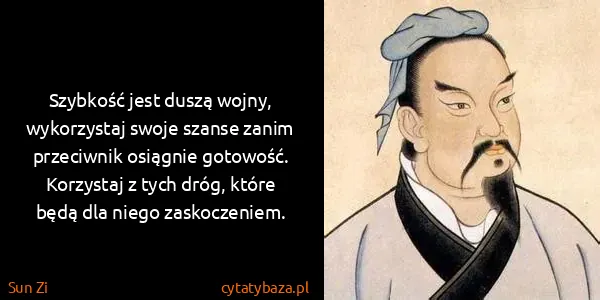 Sun Zi: Szybkość jest duszą wojny, wykorzystaj swoje szanse...