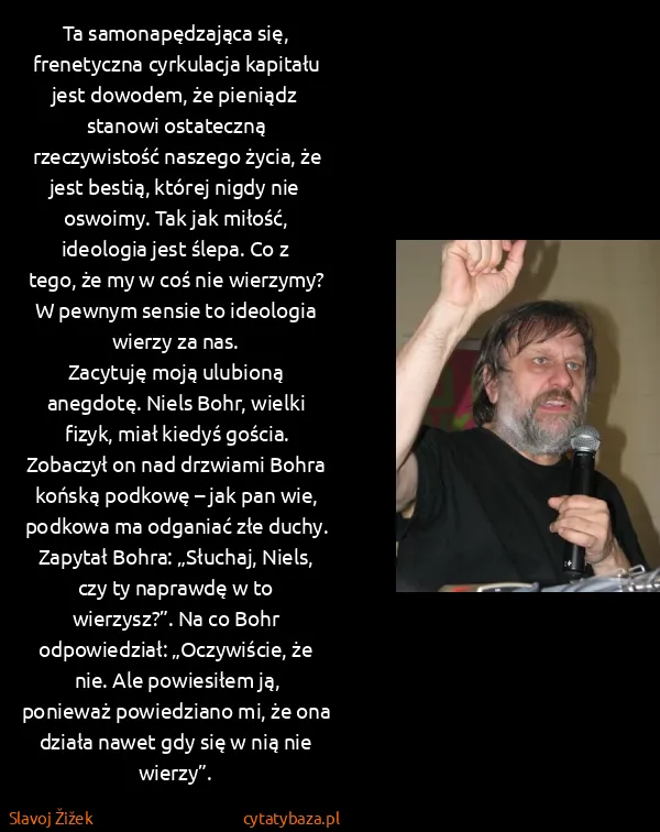 Slavoj Žižek: Ta samonapędzająca się, frenetyczna cyrkulacja kapitału...
