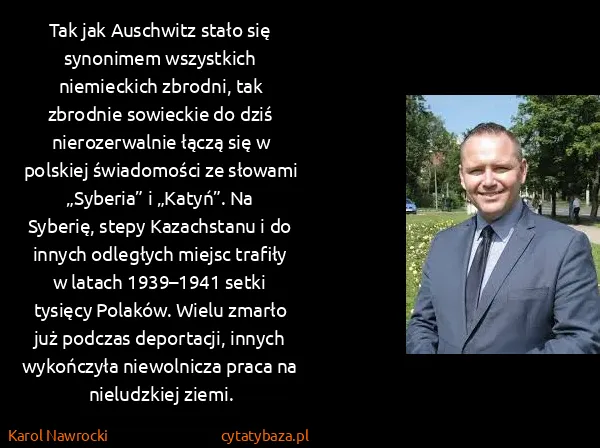 Karol Nawrocki: Tak jak Auschwitz stało się synonimem wszystkich...
