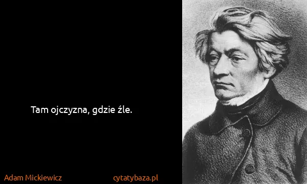 Adam Mickiewicz: Tam ojczyzna, gdzie źle.