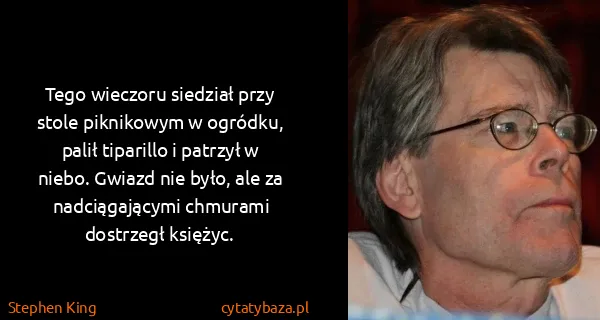 Stephen King: Tego wieczoru siedział przy stole piknikowym w ogródku,...