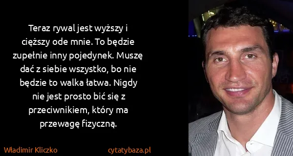 Władimir Kliczko: Teraz rywal jest wyższy i cięższy ode mnie. To będzie...