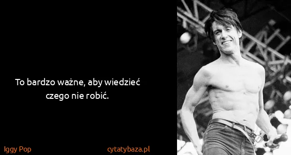 Iggy Pop: To bardzo ważne, aby wiedzieć czego nie robić.