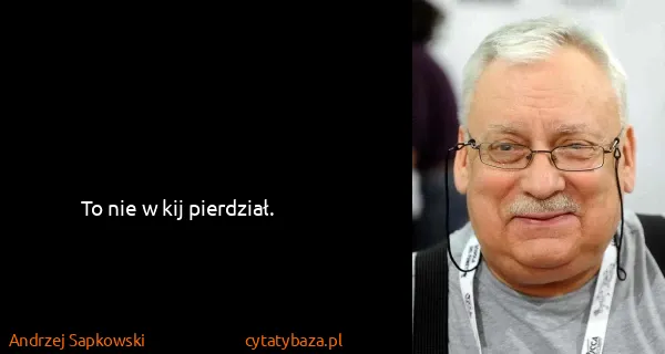 Andrzej Sapkowski: To nie w kij pierdział.