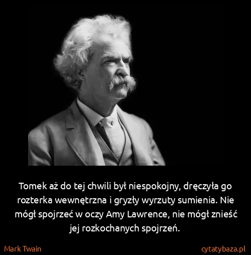 Mark Twain: Tomek aż do tej chwili był niespokojny, dręczyła go...