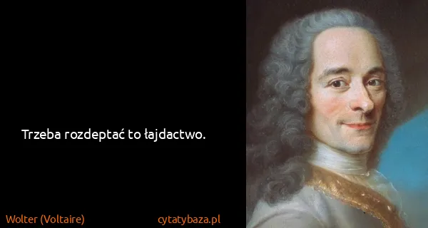 Wolter (Voltaire): Trzeba rozdeptać to łajdactwo. 