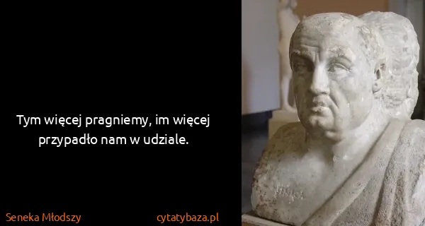 Seneka Młodszy: Tym więcej pragniemy, im więcej przypadło nam w udziale.