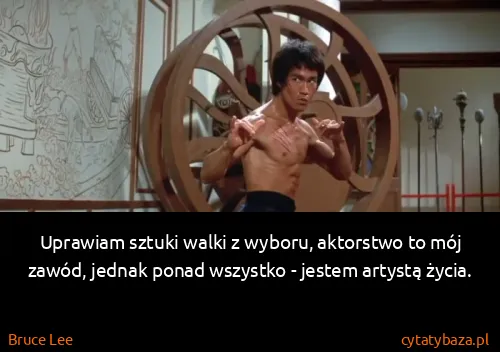 Bruce Lee: Uprawiam sztuki walki z wyboru, aktorstwo to mój zawód,...