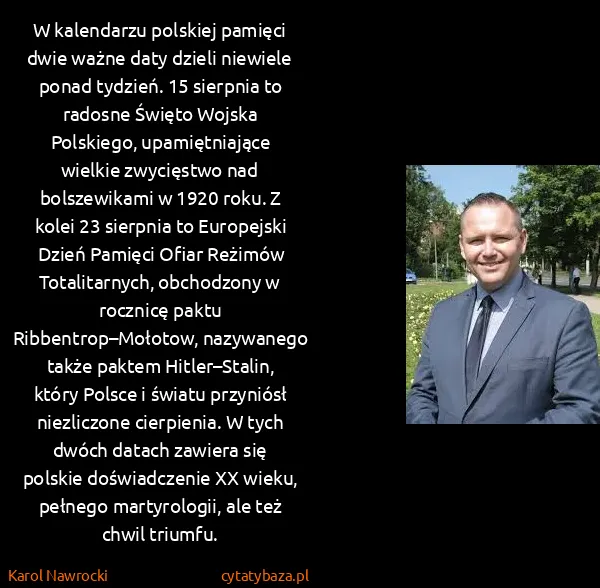 Karol Nawrocki: W kalendarzu polskiej pamięci dwie ważne daty dzieli...