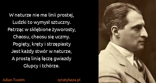 Julian Tuwim: W naturze nie ma linii prostej,
Ludzki to wymysł...