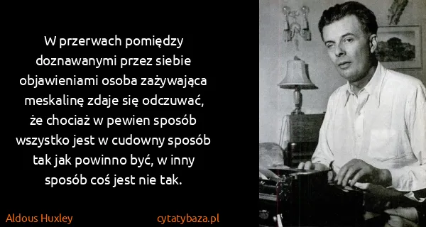 Aldous Huxley: W przerwach pomiędzy doznawanymi przez siebie...