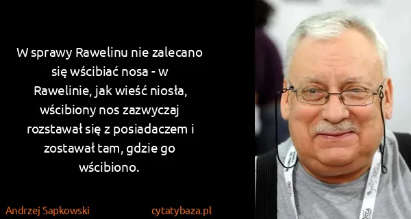 Andrzej Sapkowski: W sprawy Rawelinu nie zalecano się wścibiać nosa - w...