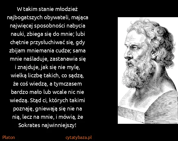 Platon: W takim stanie młodzież najbogatszych obywateli, mająca...