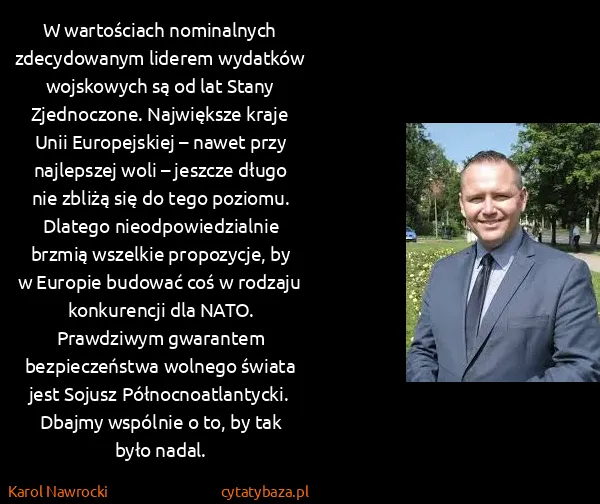 Karol Nawrocki: W wartościach nominalnych zdecydowanym liderem wydatków...