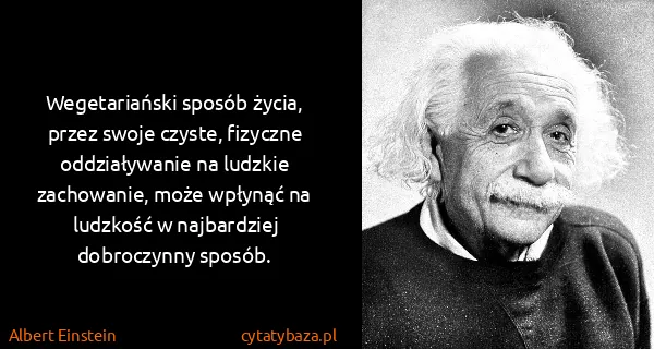 Albert Einstein: Wegetariański sposób życia, przez swoje czyste, fizyczne...