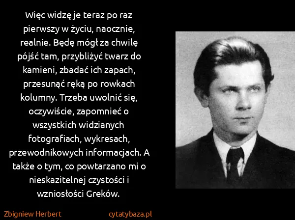 Zbigniew Herbert: Więc widzę je teraz po raz pierwszy w życiu, naocznie,...