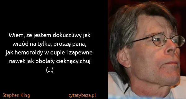 Stephen King: Wiem, że jestem dokuczliwy jak wrzód na tyłku, proszę...
