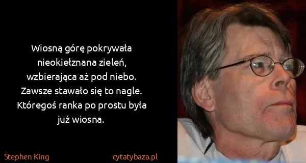 Stephen King: Wiosną górę pokrywała nieokiełznana zieleń, wzbierająca...