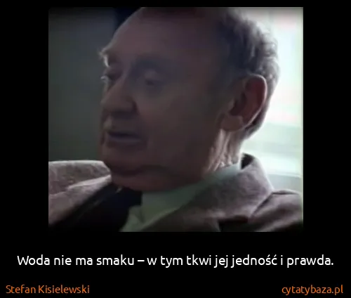 Stefan Kisielewski: Woda nie ma smaku – w tym tkwi jej jedność i prawda.