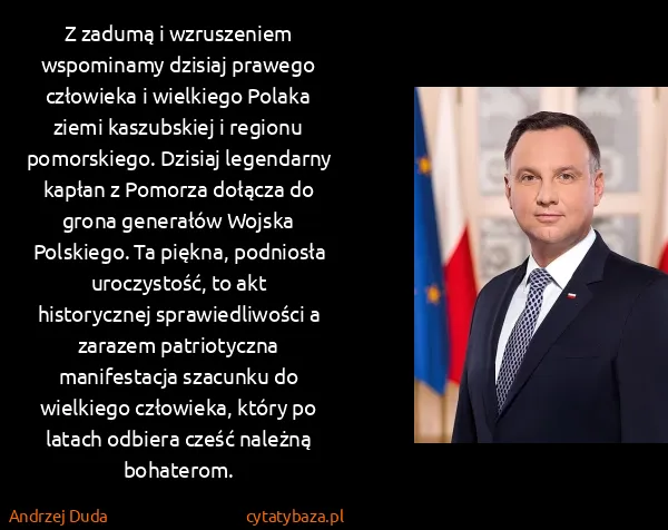 Andrzej Duda: Z zadumą i wzruszeniem wspominamy dzisiaj prawego...