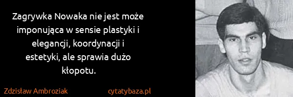 Zdzisław Ambroziak: Zagrywka Nowaka nie jest może imponująca w sensie...