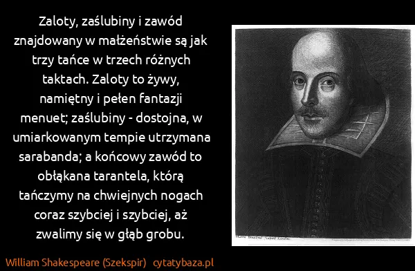 William Shakespeare (Szekspir): Zaloty, zaślubiny i zawód znajdowany w małżeństwie są...