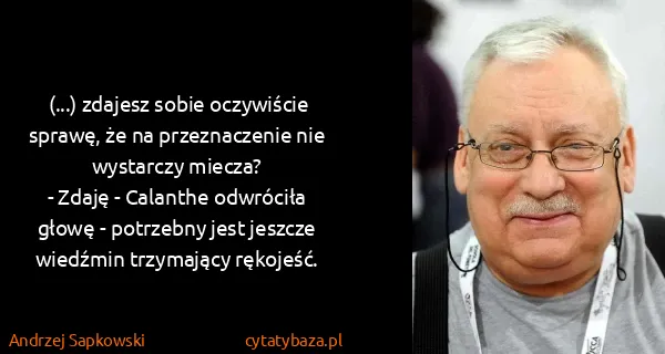 Andrzej Sapkowski: (...) zdajesz sobie oczywiście sprawę, że na...