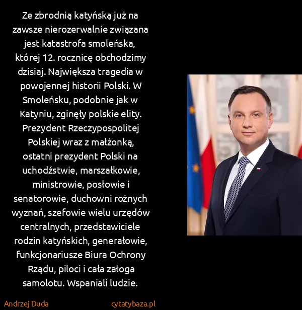 Andrzej Duda: Ze zbrodnią katyńską już na zawsze nierozerwalnie...