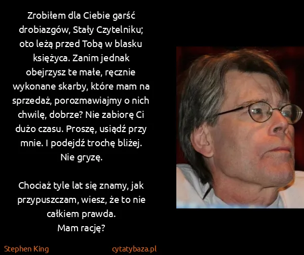 Stephen King: Zrobiłem dla Ciebie garść drobiazgów, Stały Czytelniku;...