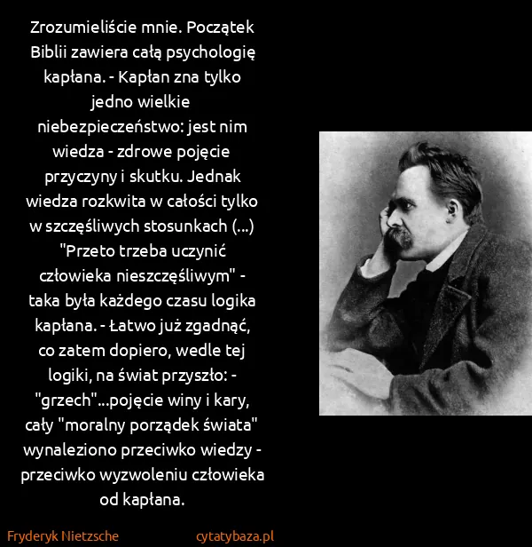 Fryderyk Nietzsche: Zrozumieliście mnie. Początek Biblii zawiera całą...