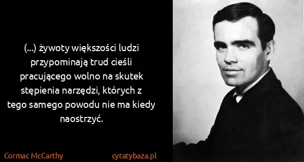 Cormac McCarthy: (...) żywoty większości ludzi przypominają trud cieśli...